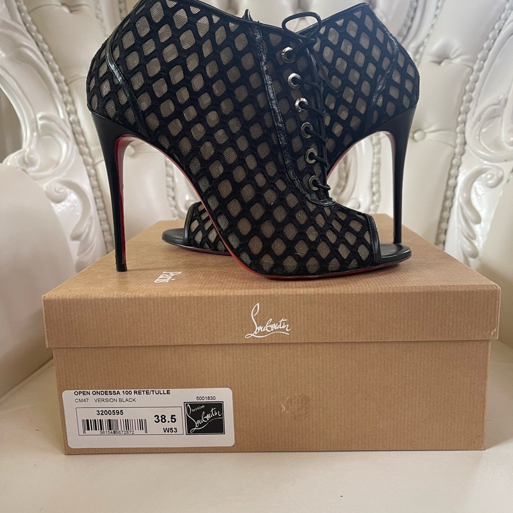 Christian Louboutin Ondessa Mesh & Suede Bootie